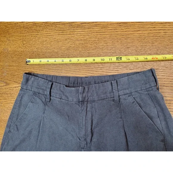 AE American Eagle Womens 8 Tall Pants High‎ Rise Trousers Pleated Wide-Leg - Picture 9 of 12
